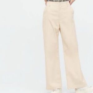 Uniqlo Beige Wide Leg Corduroy Trousers